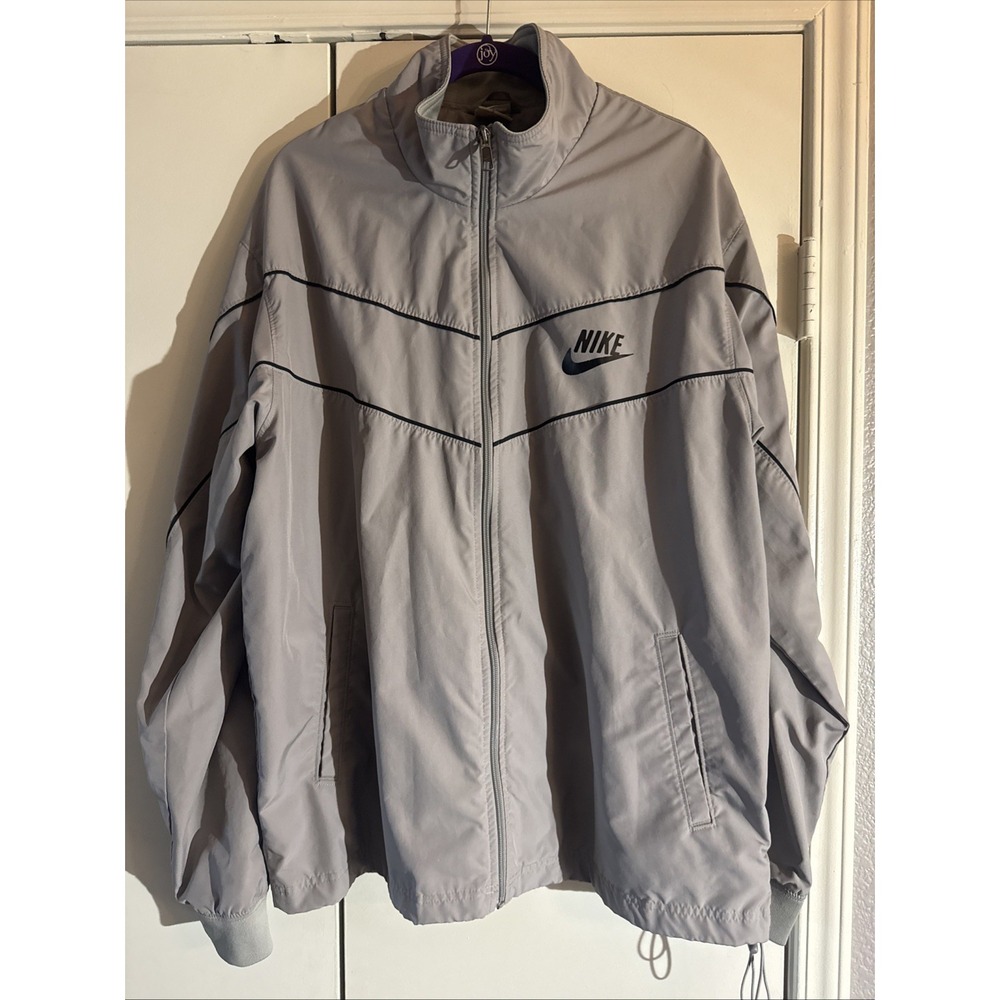 Vintage Nike Sportswear Full Zip Windbreaker Track Jacket Gray Men's Size XL
